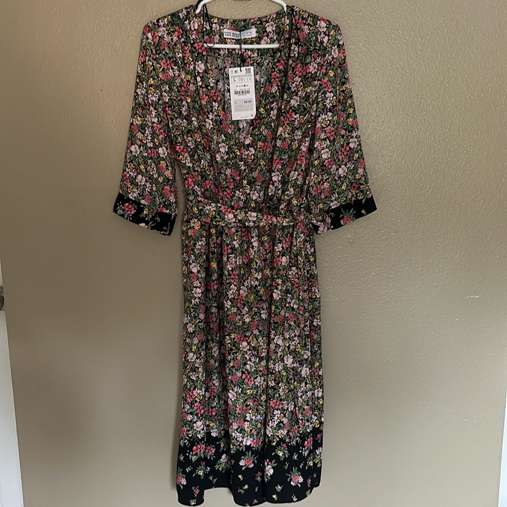 Zara Floral wrap dress